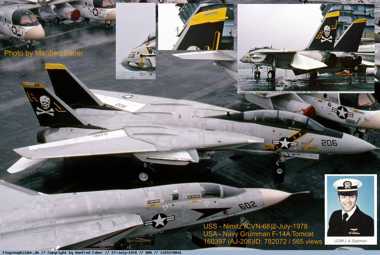 Grumman F-14A Tomcat, BuNo.160397, AJ206, VF-84, USS Nimitz, July 1978.