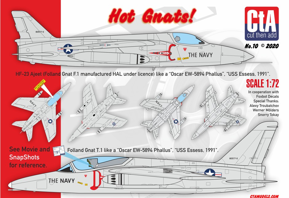 Cut then Add 1/72 "Hot Gnats!" decal