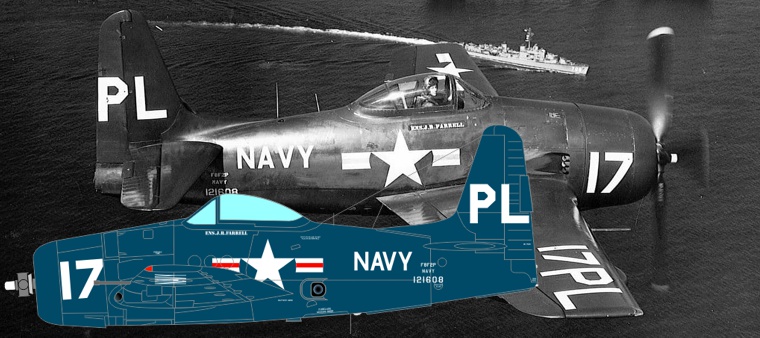 CTA 1/48 F8F-2P, 121608/PL17, VC-62 Det.6, USS Coral Sea, September 1951.